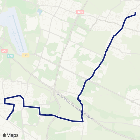 TCL Scolaires Collège Jeanne d'Arc (Genas) map