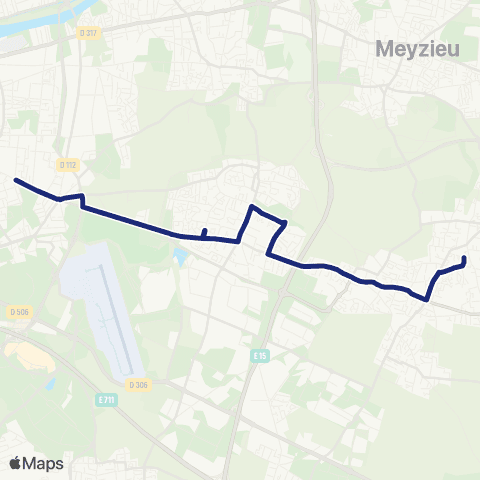 TCL Scolaires Collège Jeanne d'Arc (Genas) map