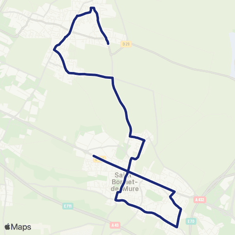 TCL Scolaires Collège Jeanne d'Arc (Genas) map