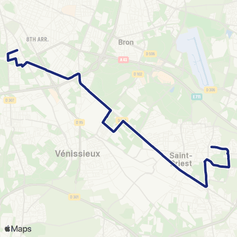 TCL Scolaires Collège et Lycée la Xavière (Vénissieux & Lyon 8ème) map