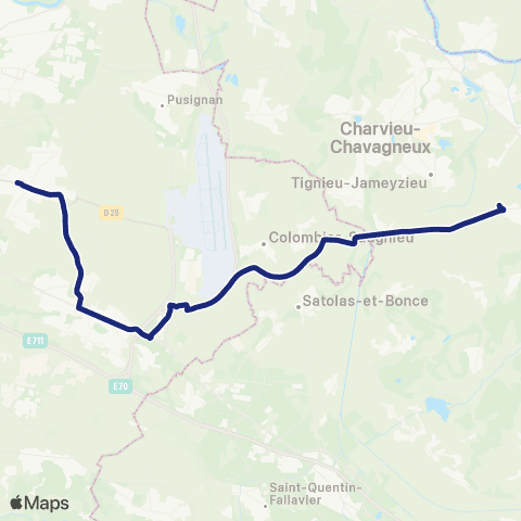 TCL Scolaires Lycée Paul Claudel (Villemoirieu) map