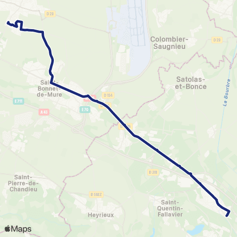 TCL Scolaires Sainte-Marie Lyon (la Verpillière) map