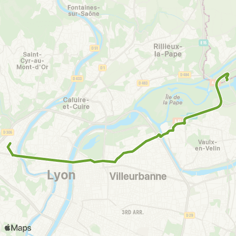 TCL Gare de Vaise - Grand Parc les Sablettes map