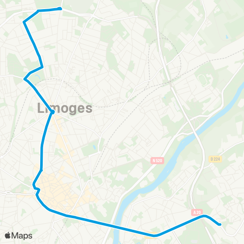 TCL Panazol Rte de Lyon <> Pte de Louyat map