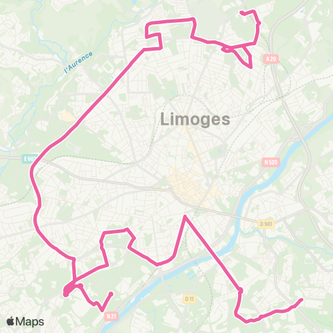 TCL Pôle la Bastide <> Pôle St Lazare map
