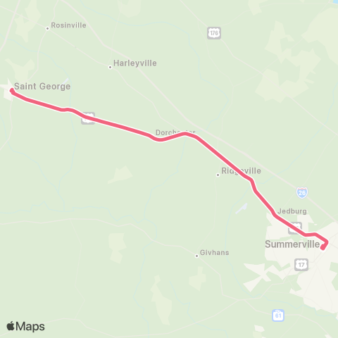 Tri-County Link Summerville-St. George map