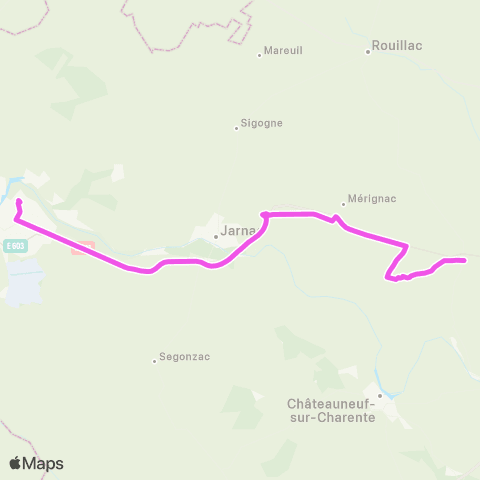 Transcom St-Simeux / Hiersac <> Merignac <> Cognac map