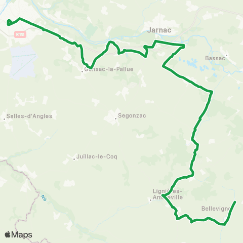 Transcom Bellevigne <> Saint-Meme <> Cognac map