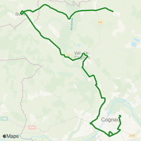 Transcom Mesnac <> Val-de-Cognac <> Cognac map