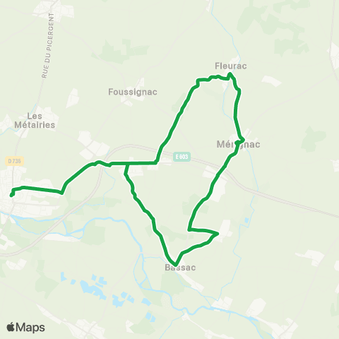 Transcom Triac-Lautrait <> Merignac <> Jarnac map