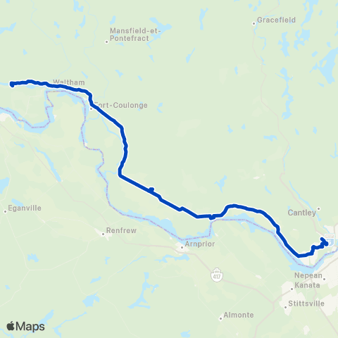 Transcollines Pontiac — Gatineau map