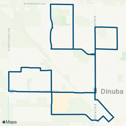 TCRTA Northeast Dinuba map