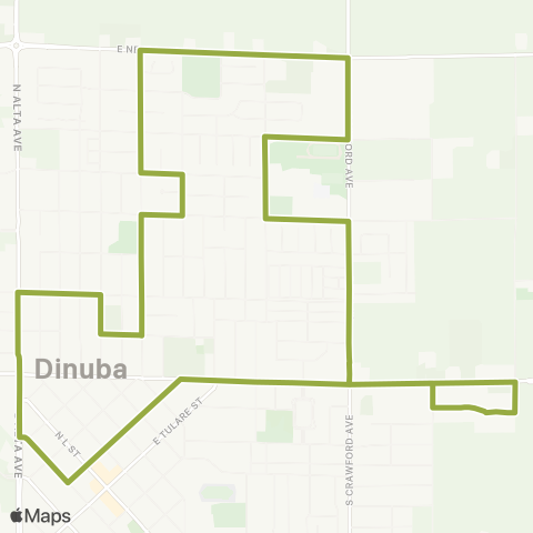 TCRTA Northwest Dinuba map