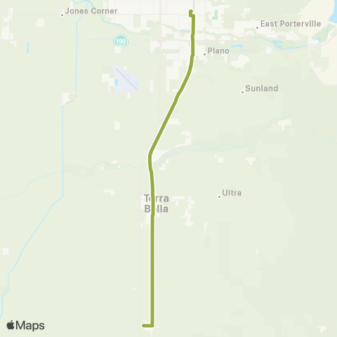 TCRTA Porterville-Terra Bella-Ducor map