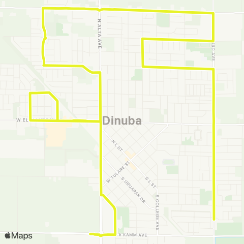 TCRTA DL - Dinuba Loop map