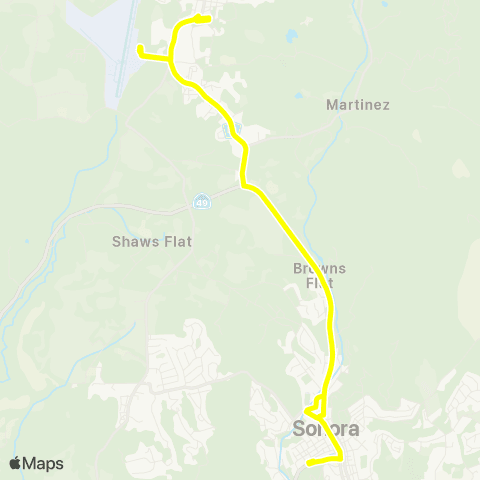 Tuolumne County Transit Columbia / Sonora map