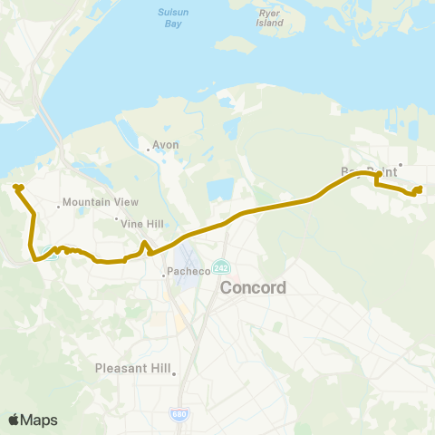 Tri Delta Transit Martinez / Pittsburg map