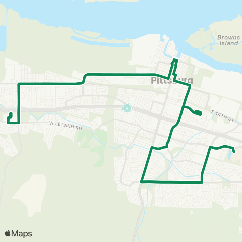 Tri Delta Transit Pittsburg-Bay Point BART / Los Medanos Coll Pittsburg map