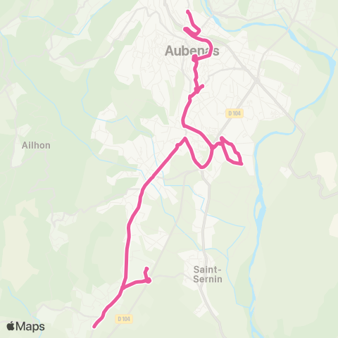 Tout'enbus Lachapelle - St-Étienne-Fontb. - Aubenas map