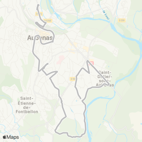 Tout'enbus Aubenas St Pierre - Aubenas Ets Scolaires map