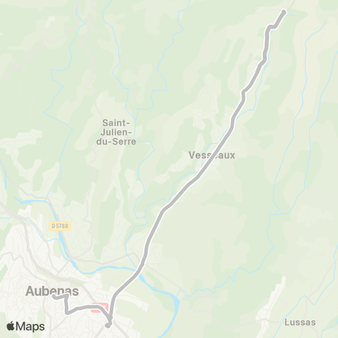 Tout'enbus Vesseaux Feschet - Aubenas map