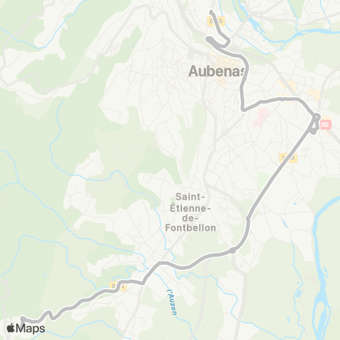 Tout'enbus Fons Village - Aubenas map