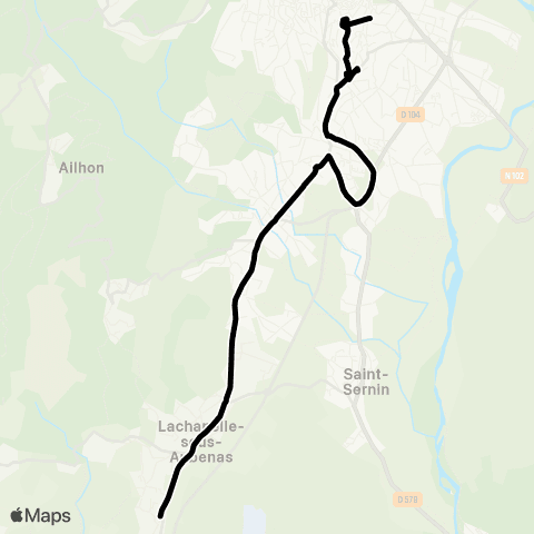 Tout'enbus Aubenas - Lachapelle map