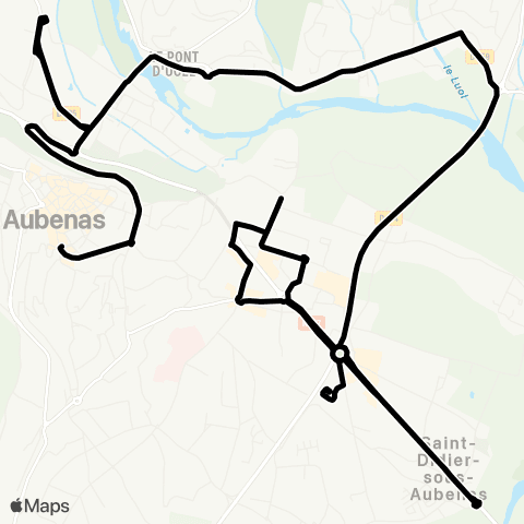 Tout'enbus Aubenas - St-Privat - St-Didier map