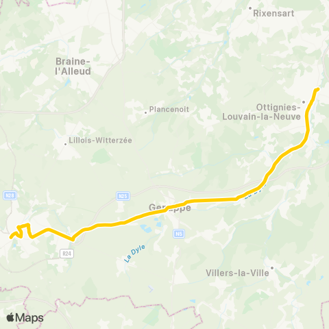 TEC Brabant Wallon Nivelles - Ottignies map