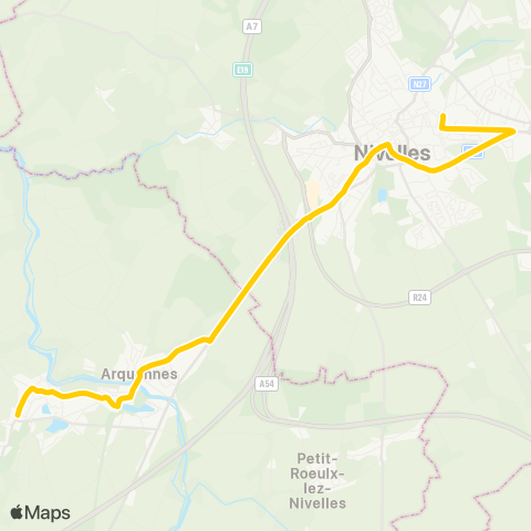 TEC Brabant Wallon Nivelles - Feluy map
