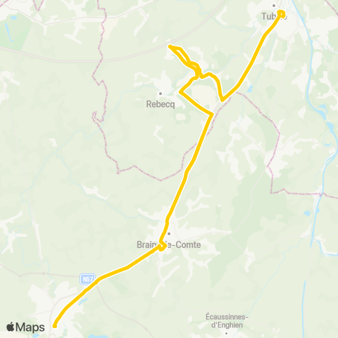 TEC Brabant Wallon Soignies - Br.-le-Comté - Rebecq - Tubize - Halle map