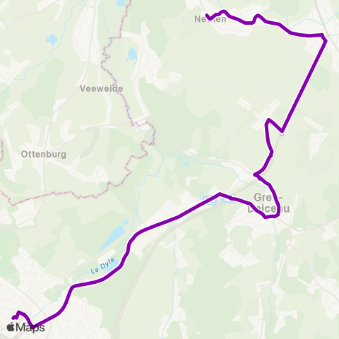 TEC Brabant Wallon Hamme-Mille - Wavre map