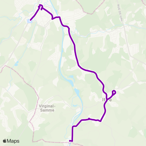 TEC Brabant Wallon Tubize - Ittre - Fauquez map