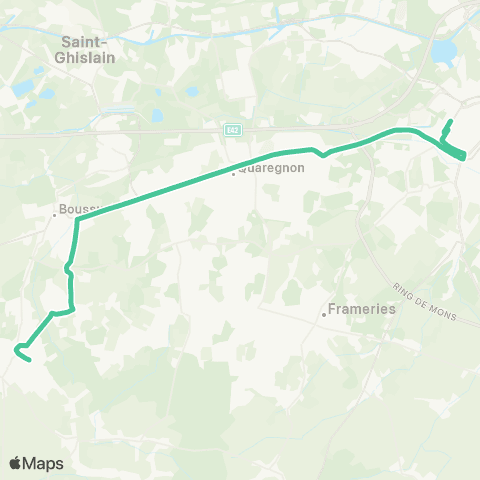 TEC Hainaut Mons - Dour map