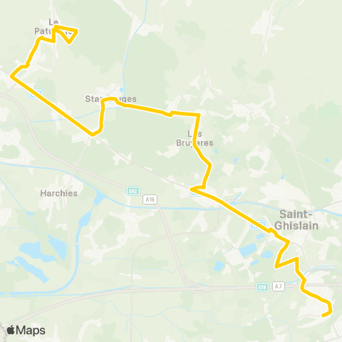 TEC Hainaut Saint-Ghislain - Quevaucamps map