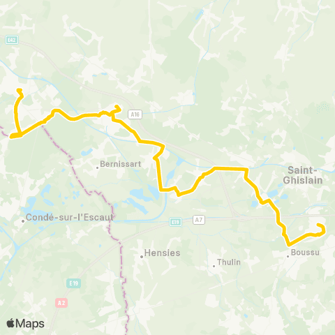 TEC Hainaut Saint-Ghislain - Péruwelz map