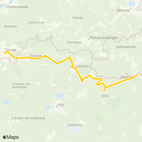 TEC Hainaut Ronse / Renaix - Enghien / Edingen map