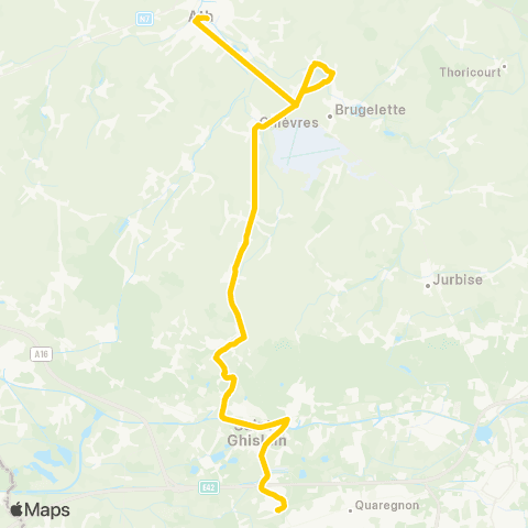 TEC Hainaut Ath - Saint-Ghislain map