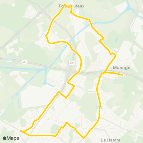 TEC Hainaut Manage - Familleureux - la Louvière - Manage map