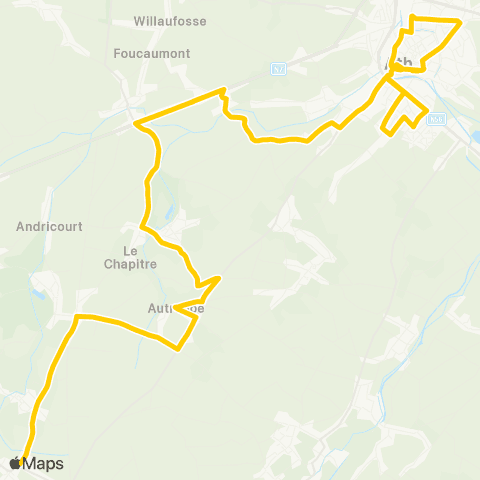 TEC Hainaut Attre - Blaton map