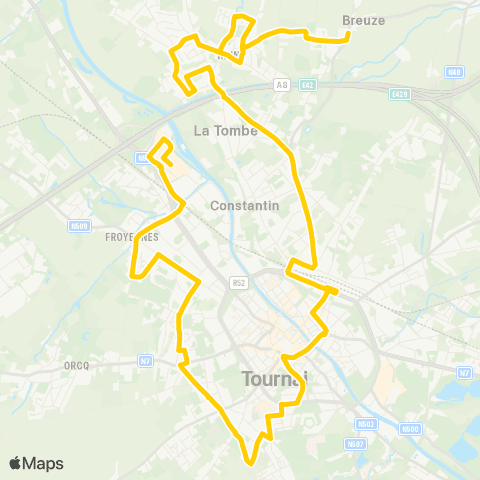 TEC Hainaut Tournai City : Tournai - Kain map
