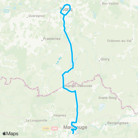 TEC Hainaut Mons - Maubeuge map