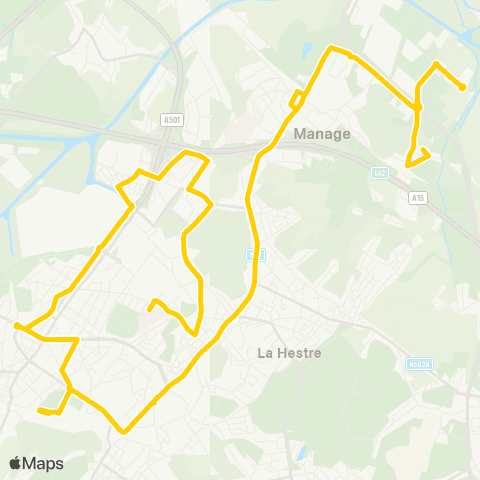 TEC Hainaut Tivoli - la Louv. - Haine-St-P. - Manage - Seneffe map