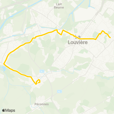 TEC Hainaut La Louvière - Trivières map
