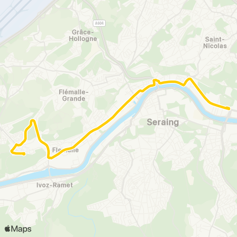 TEC Liège - Verviers Sclessin - Jemeppe - Flémalle Chaffours / Trixhes map