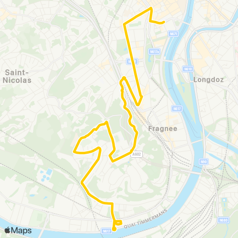 TEC Liège - Verviers Pl. des Carmes - Guillemins - Cointe - Sclessin map