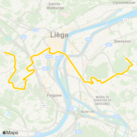 TEC Liège - Verviers Robermont - Pl. des Carmes - Laveu - St-Nicolas map