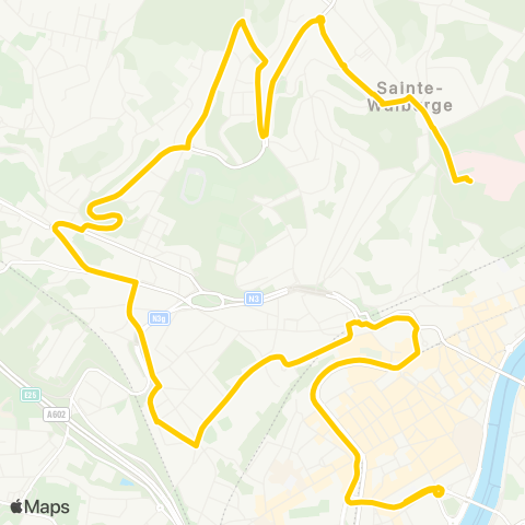 TEC Liège - Verviers Pl. des Carmes - Ste-Walburge - Citadelle map