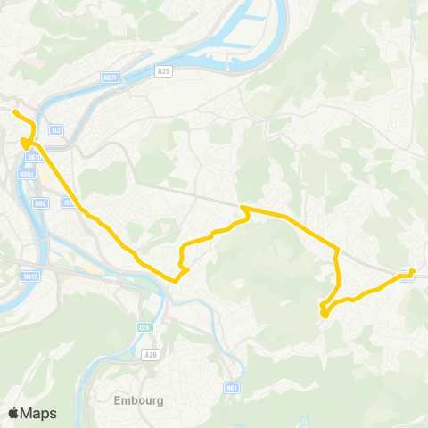 TEC Liège - Verviers Rép. Française - Chênée - les Bruyères - Fléron map