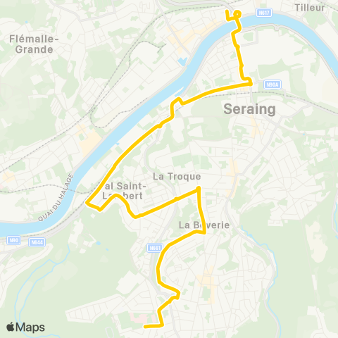 TEC Liège - Verviers Jemeppe - Seraing (Bois de l'Abbaye) map